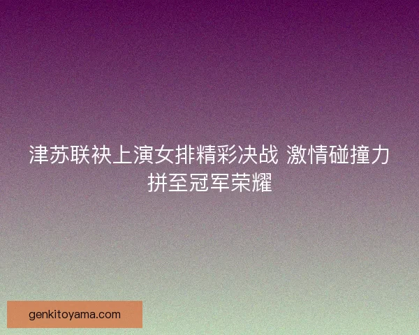 津苏联袂上演女排精彩决战 激情碰撞力拼至冠军荣耀 津苏联袂上演女排精彩决战 激情碰撞力拼至冠军荣耀