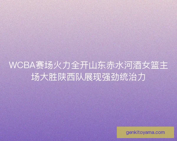 WCBA赛场火力全开山东赤水河酒女篮主场大胜陕西队展现强劲统治力